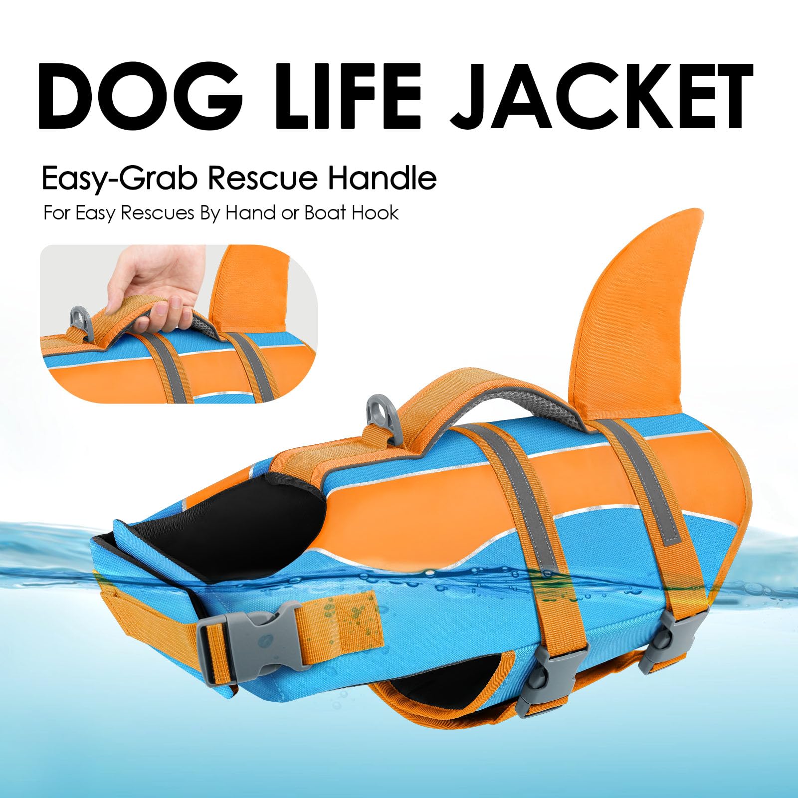 Chien portant SUNFURA gilet sauvetage pendant une nage sécurisée.