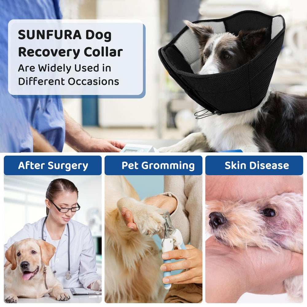SUNFURA cone chien larges cordon-ajustable ajuste parfaitement autour du cou pour une utilisation sécurisée.