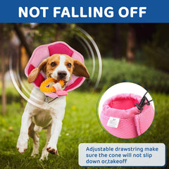 SUNFURA cone respirant pour chien rose, confort léger