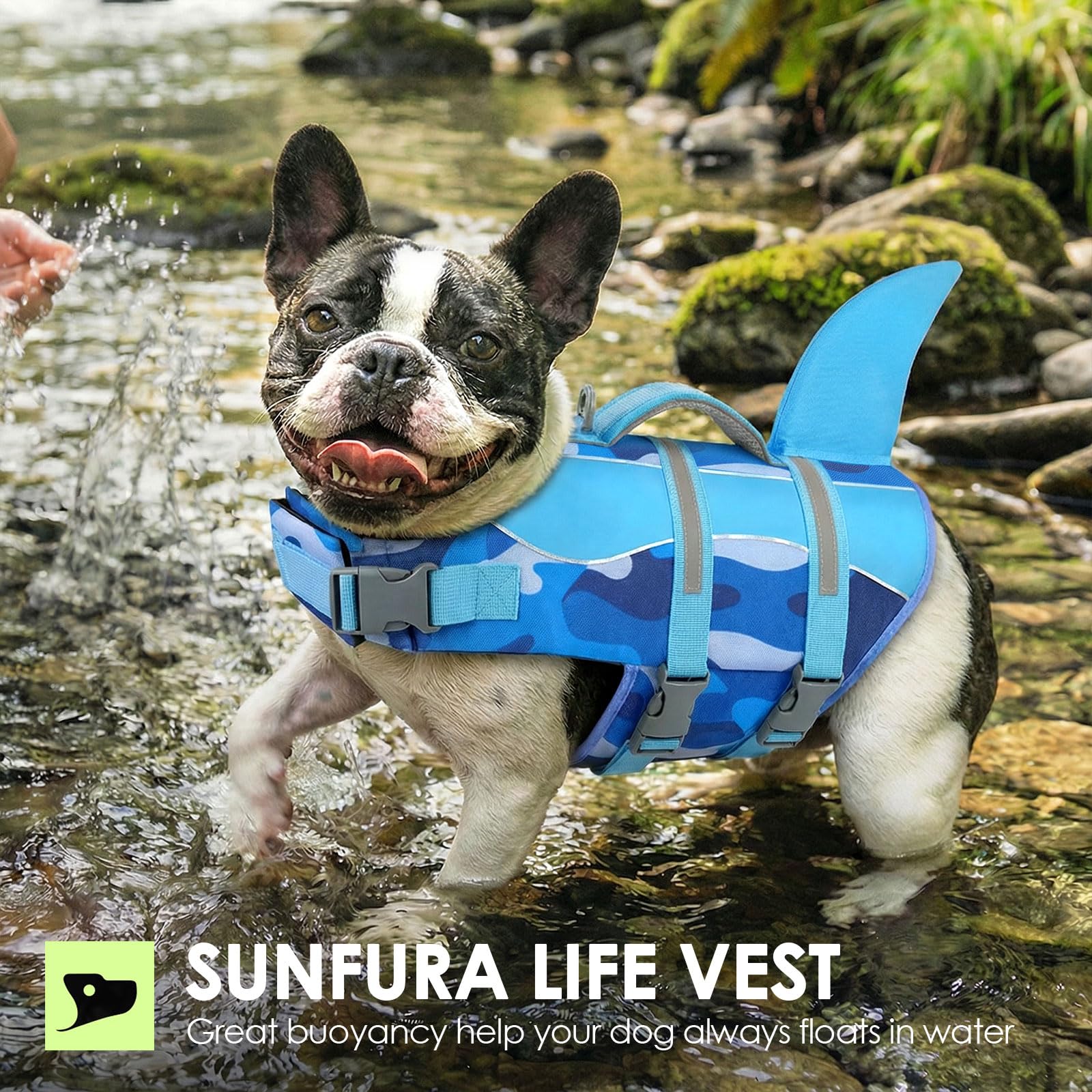 Emballage SUNFURA gilet chien prêt à l'emploi et durable.