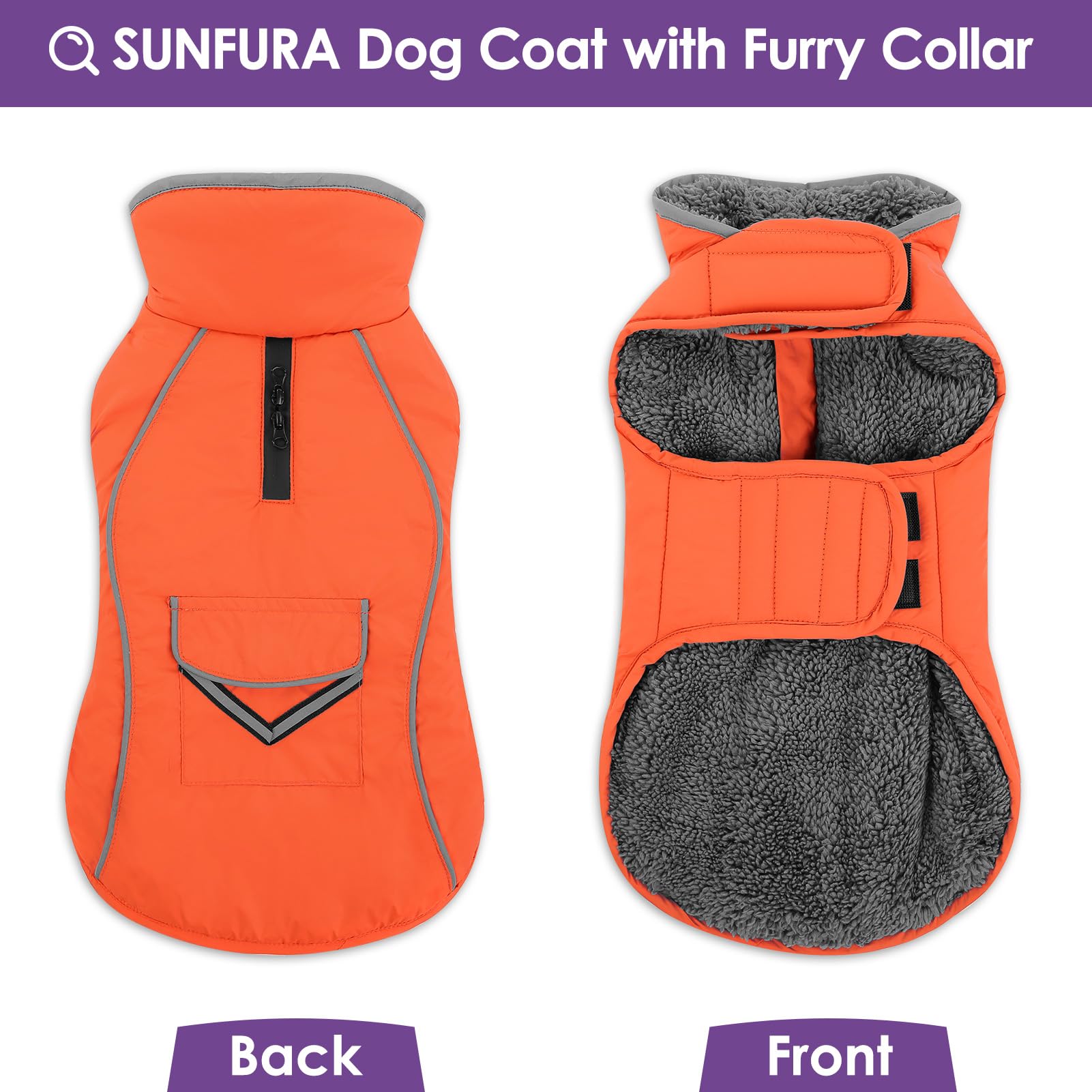 SUNFURA gilet chien hiver dou-blure polaire pour chaleur douce