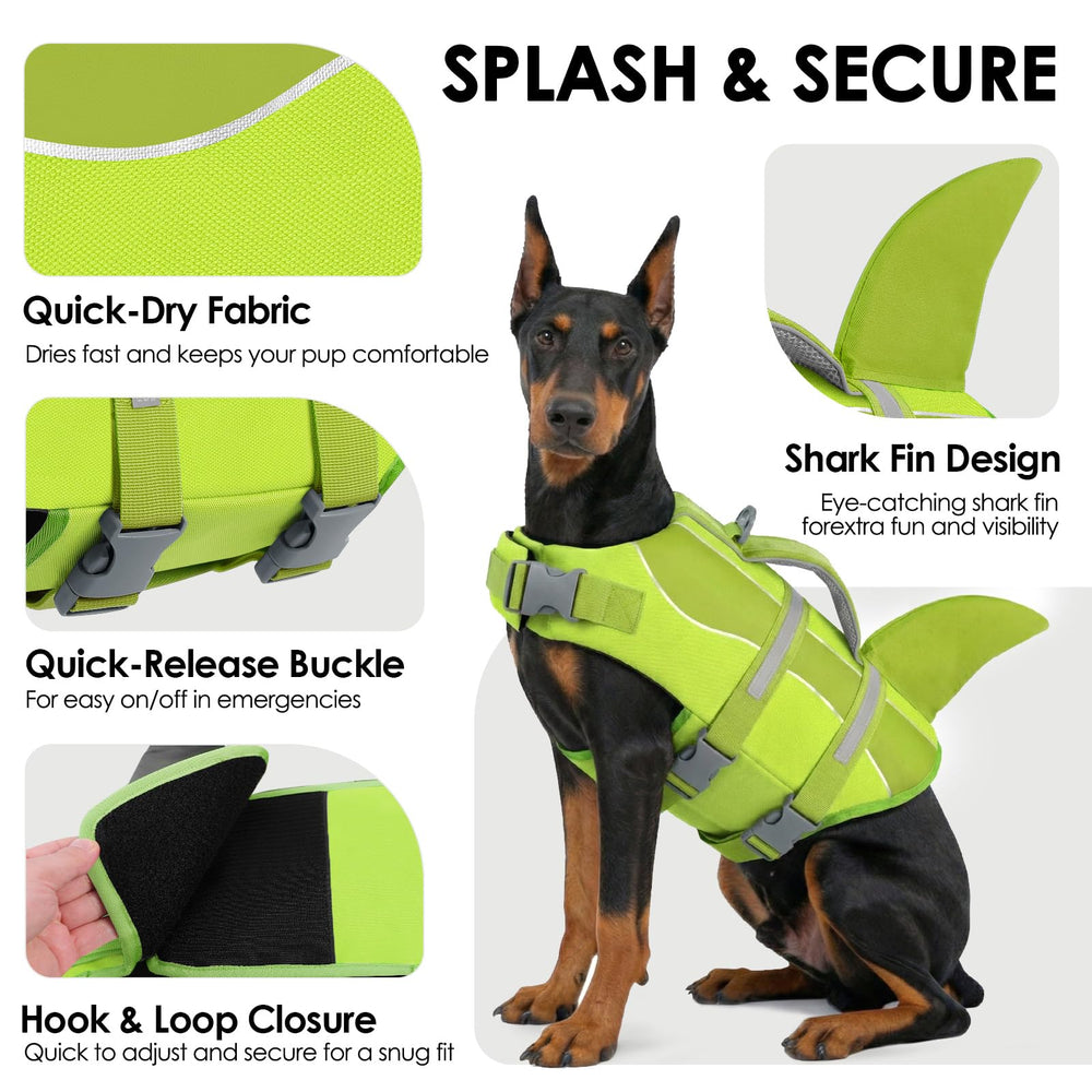 SUNFURA gilet sauvetage chien avec anneaux D sur poitrine et dos