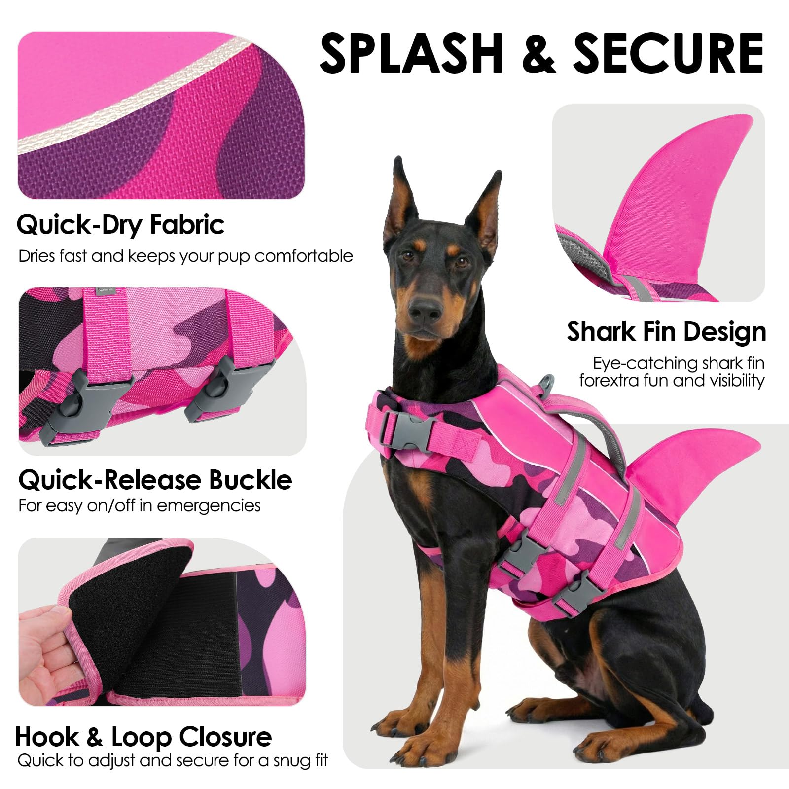 SUNFURA gilet sauvetage chien boucles rapides ajustement, convient a toutes tailles.