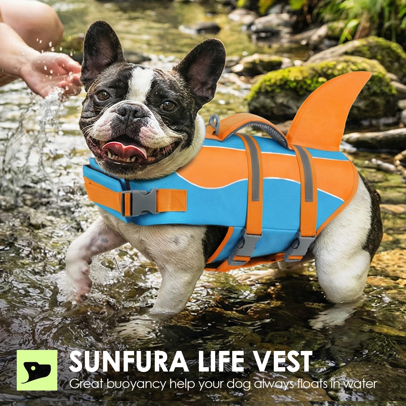 SUNFURA gilet sauvetage chien taille guide, convient à XS à XL et plusieurs races.