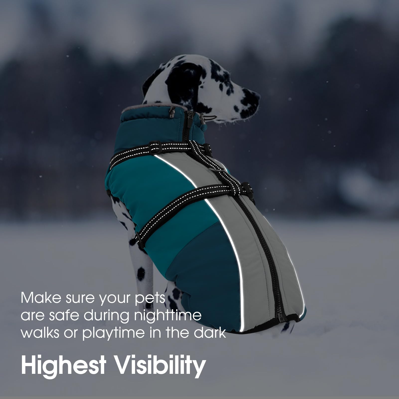 SUNFURA manteau chien reflechissantes bandes augmente la visibilite nocturne
