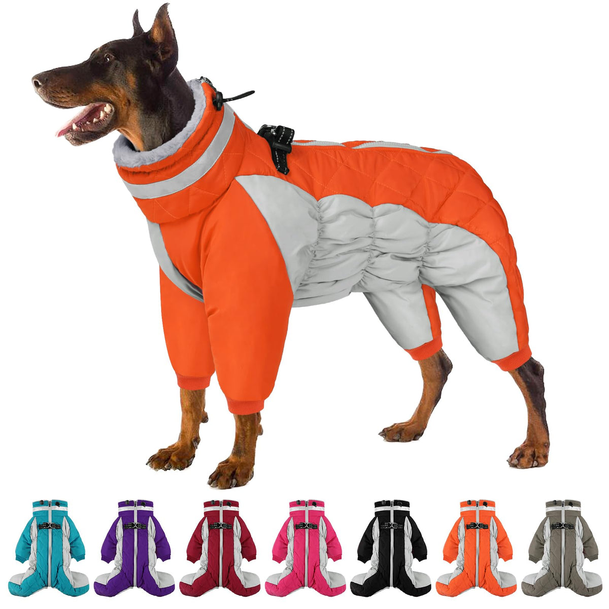 SUNFURA manteau chien corps entier chaud orange pour sorties hivernales confortables