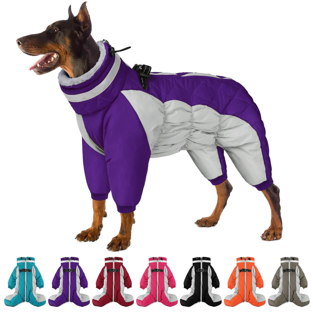 SUNFURA manteau chien corps entier imperméable avec doublure polaire chaude.