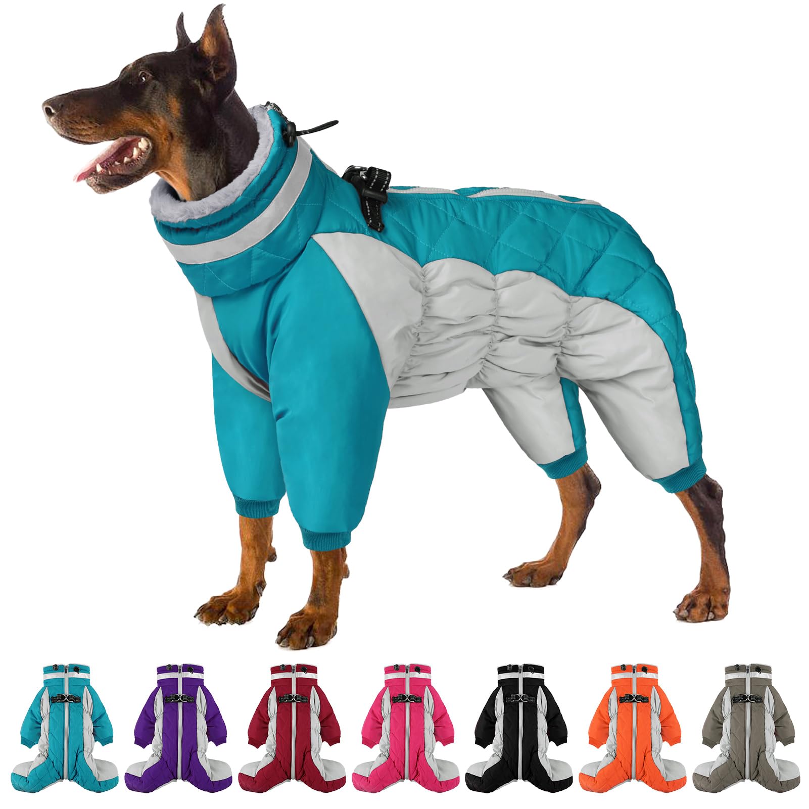 sunfura manteau chien corps entier turquoise 3xl pour sorties hivernales