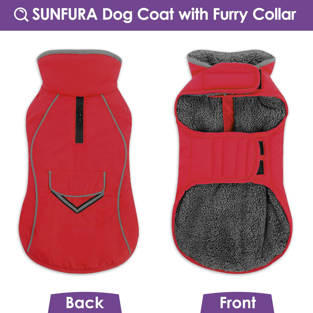 SUNFURA manteau chien grand fermeture velcro, enfilage rapide et ajustement.