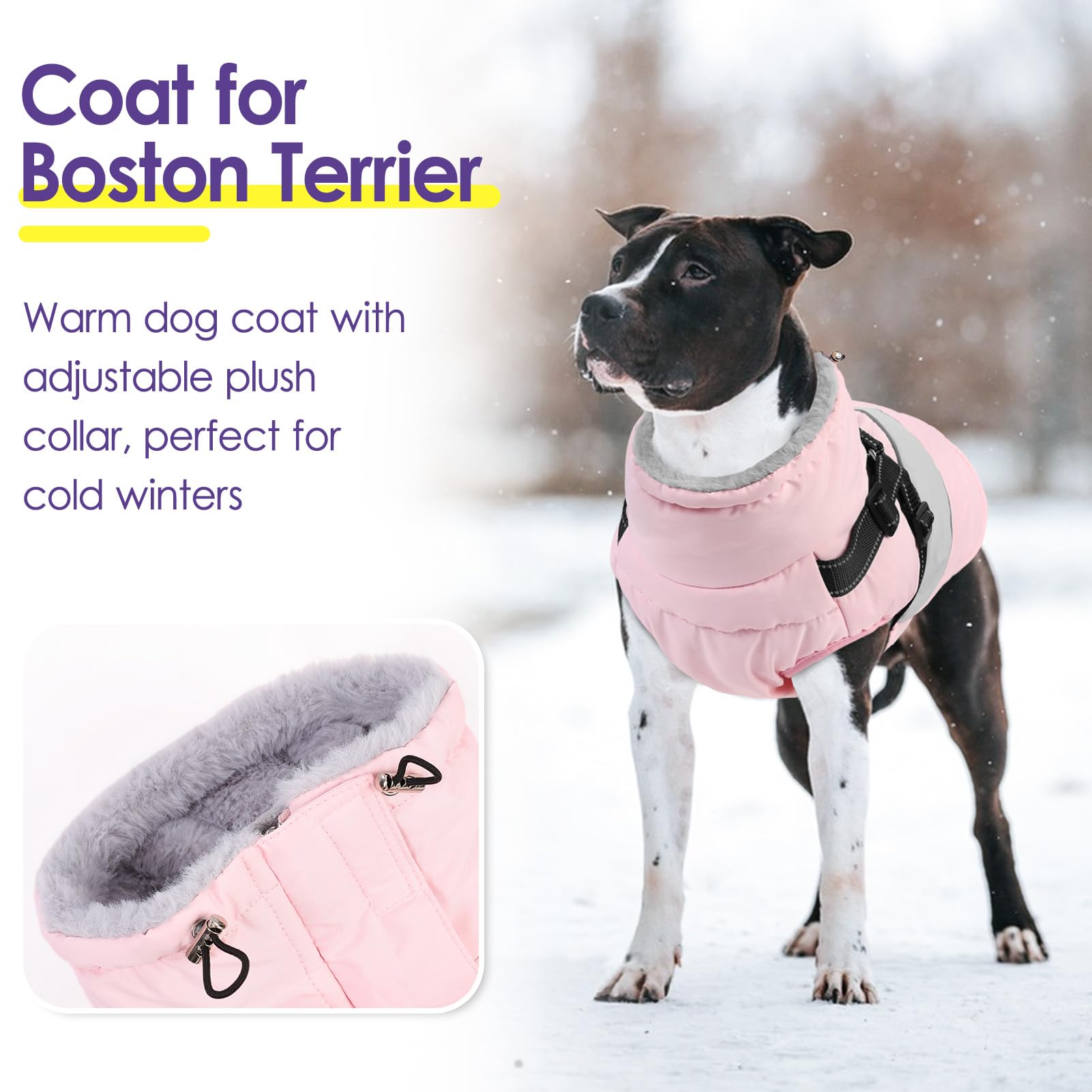 SUNFURA manteau chien impermeable polaire, garde chaud lors des promenades.