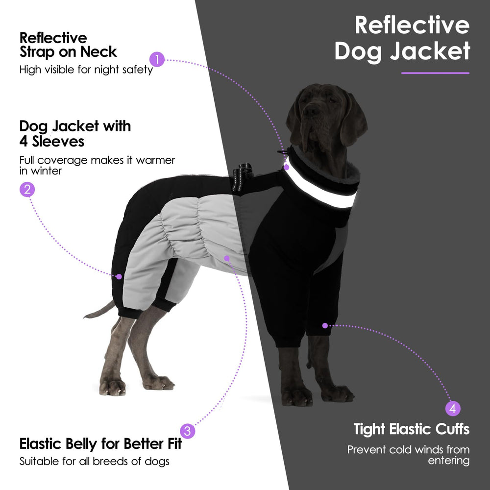 SUNFURA manteau chien avec jambes intégrales pour protection.
