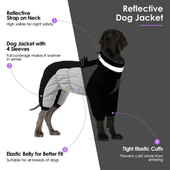 SUNFURA manteau chien avec jambes intégrales pour protection.