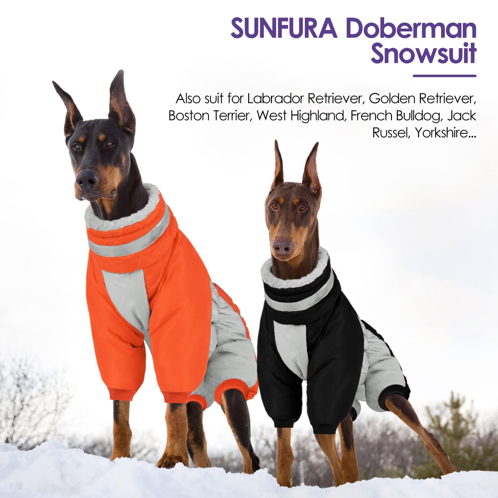 SUNFURA manteau chien tout-corps avec pattes – convient aux grandes races.