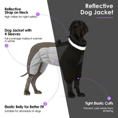 SUNFURA manteau chien ventre elastique assure un ajustement sûr.