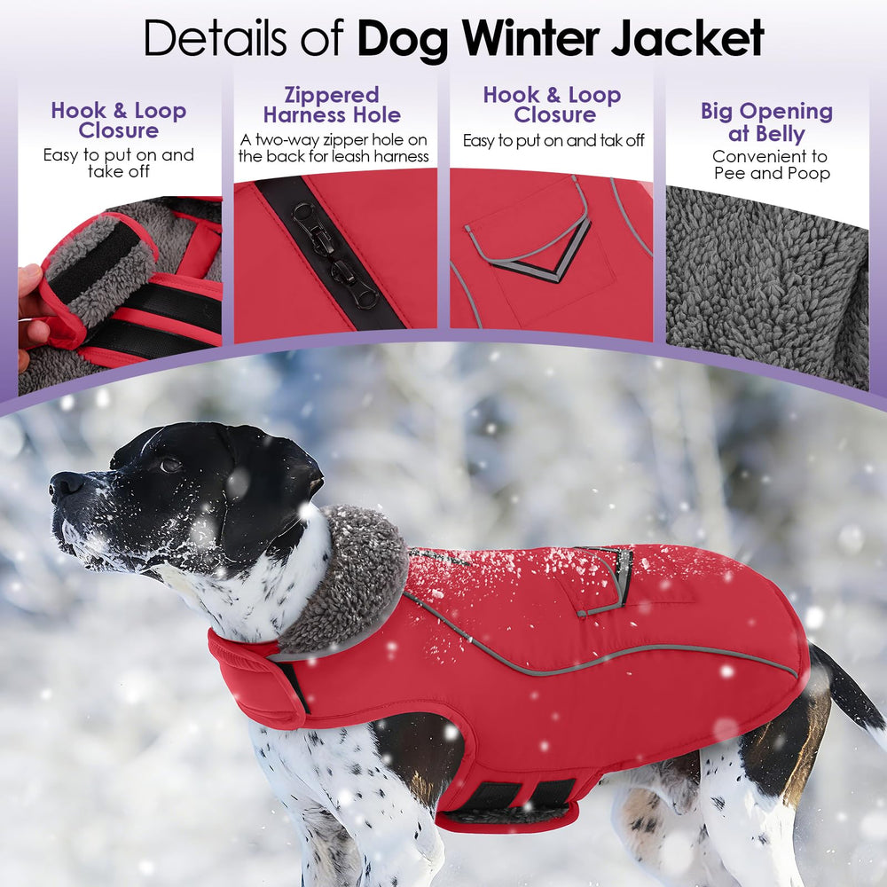 SUNFURA manteau hiver chien bandes réfléchissantes pour visibilité