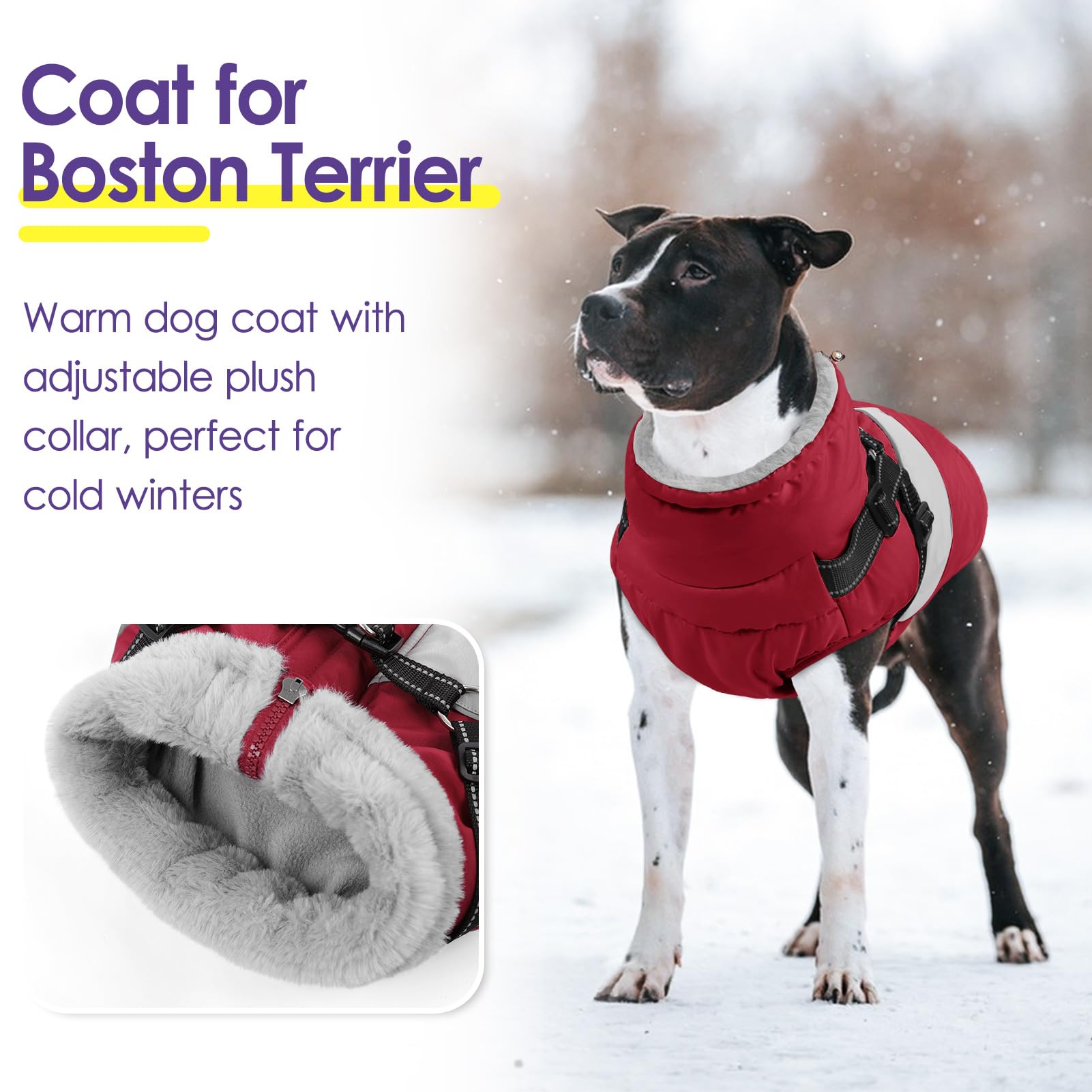 SUNFURA veste chien doublure polaire pour chaleur douillette lors des promenades.