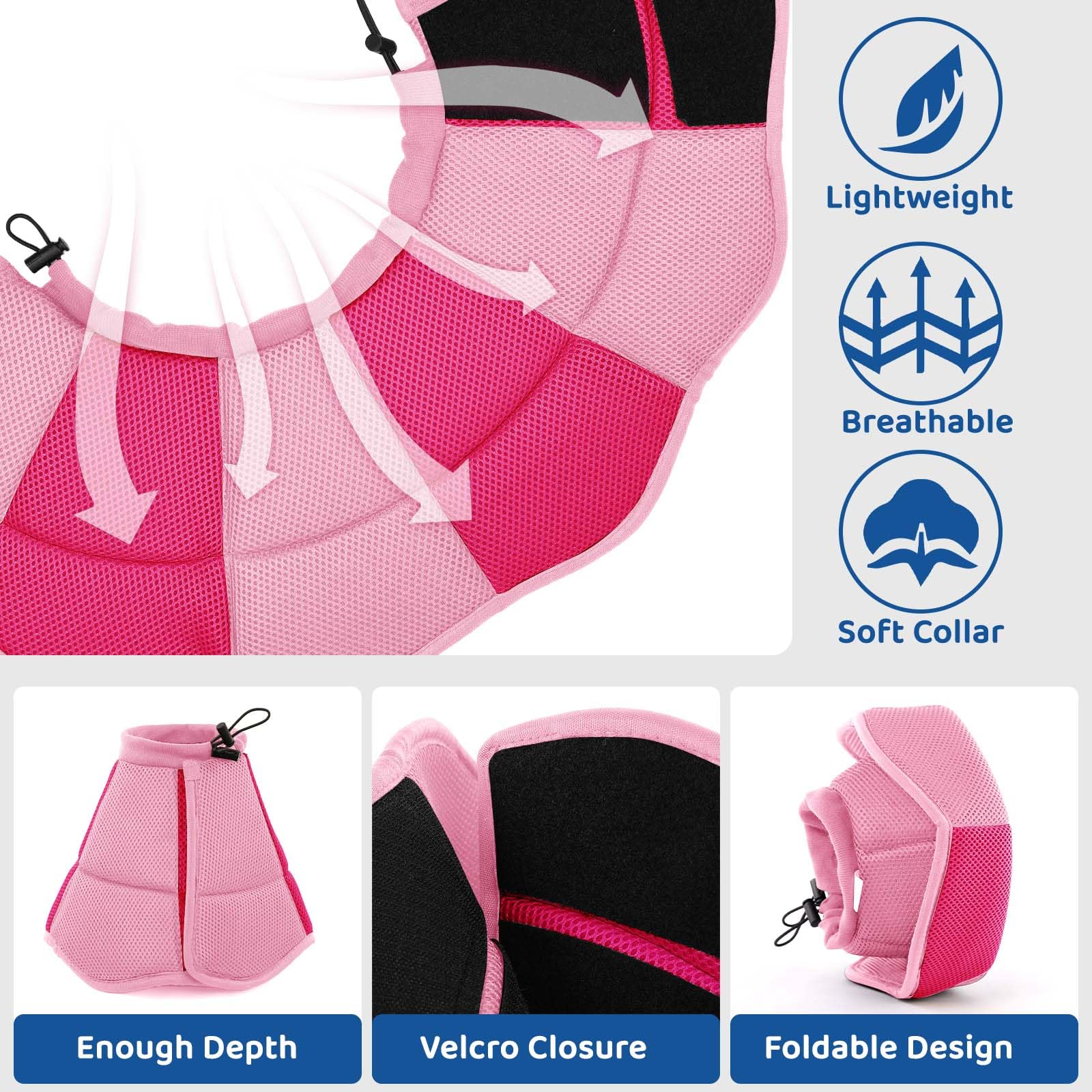 SUNFURA protection post chirurgie chien rose, évite morsures et léchage