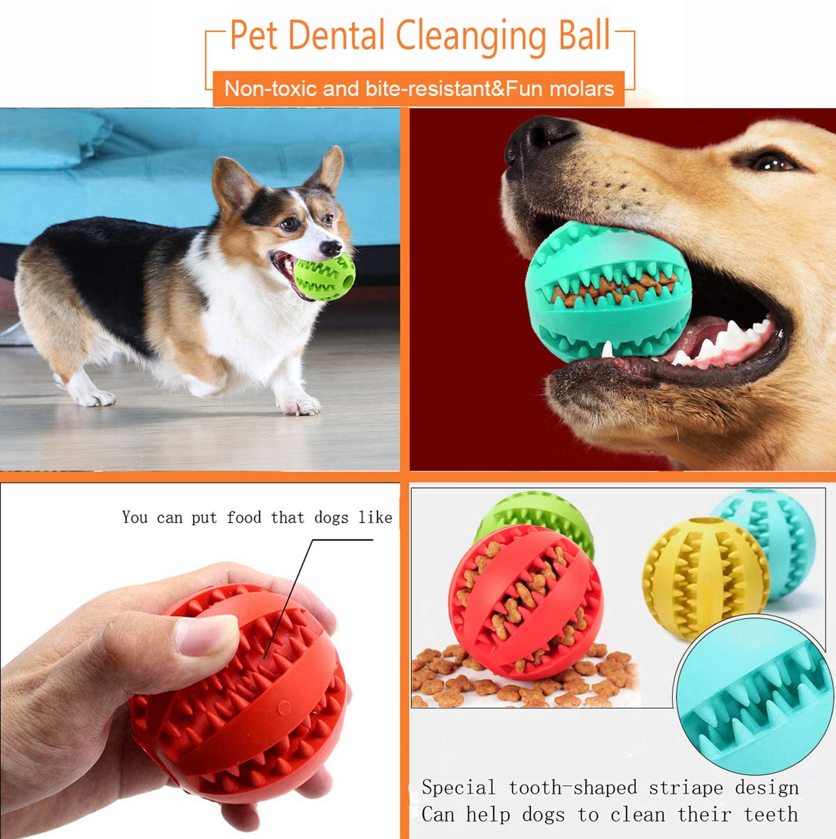 Sunglow jouet chien remplissable friandises, stimule l’attention et prolonge le jeu