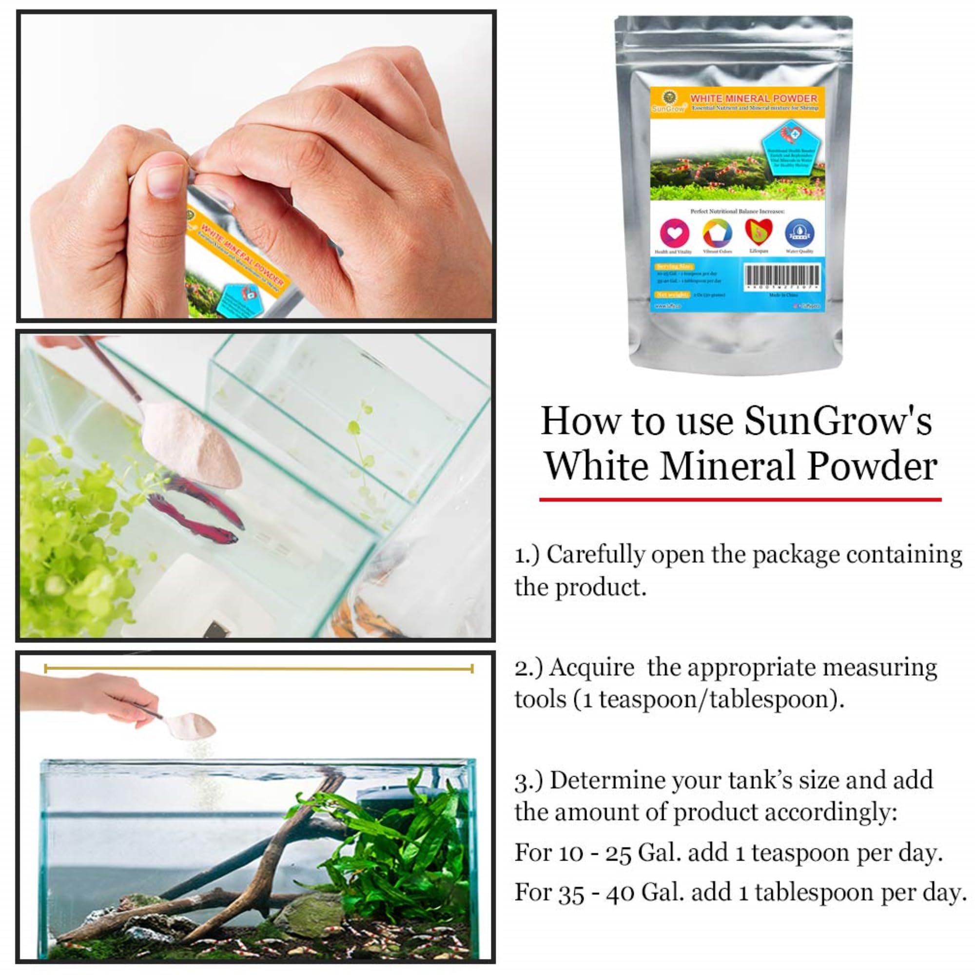 SunGrow Alimentation non turbide, eau claire sans nuages