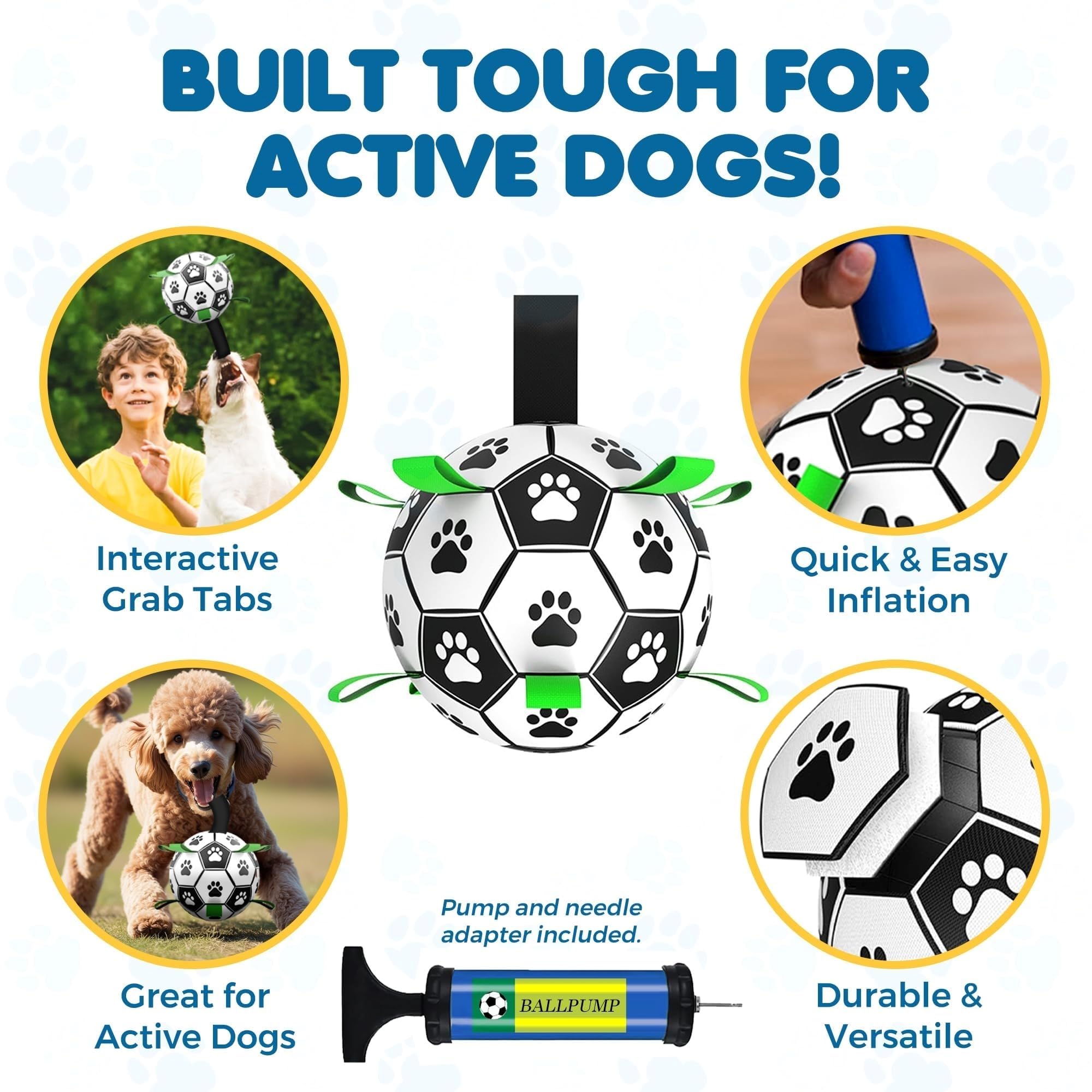 SunGrow balle-football chien utilisation intérieur et extérieur pour stimulation.