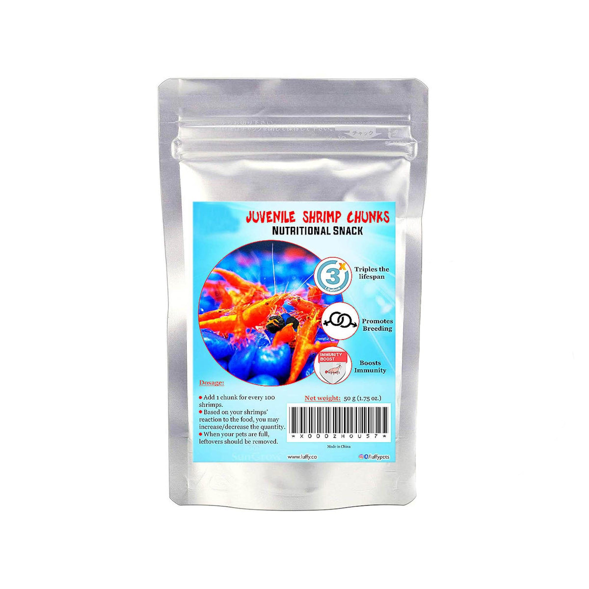 SunGrow galettes spiruline emballage — nourrir vos crevettes d'eau douce facilement.