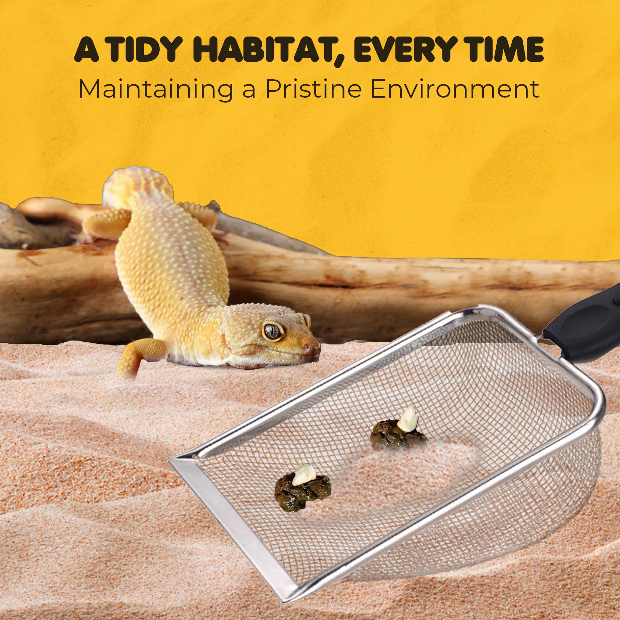 SunGrow inox durable: scoop Reptile, outil robuste pour substrat.