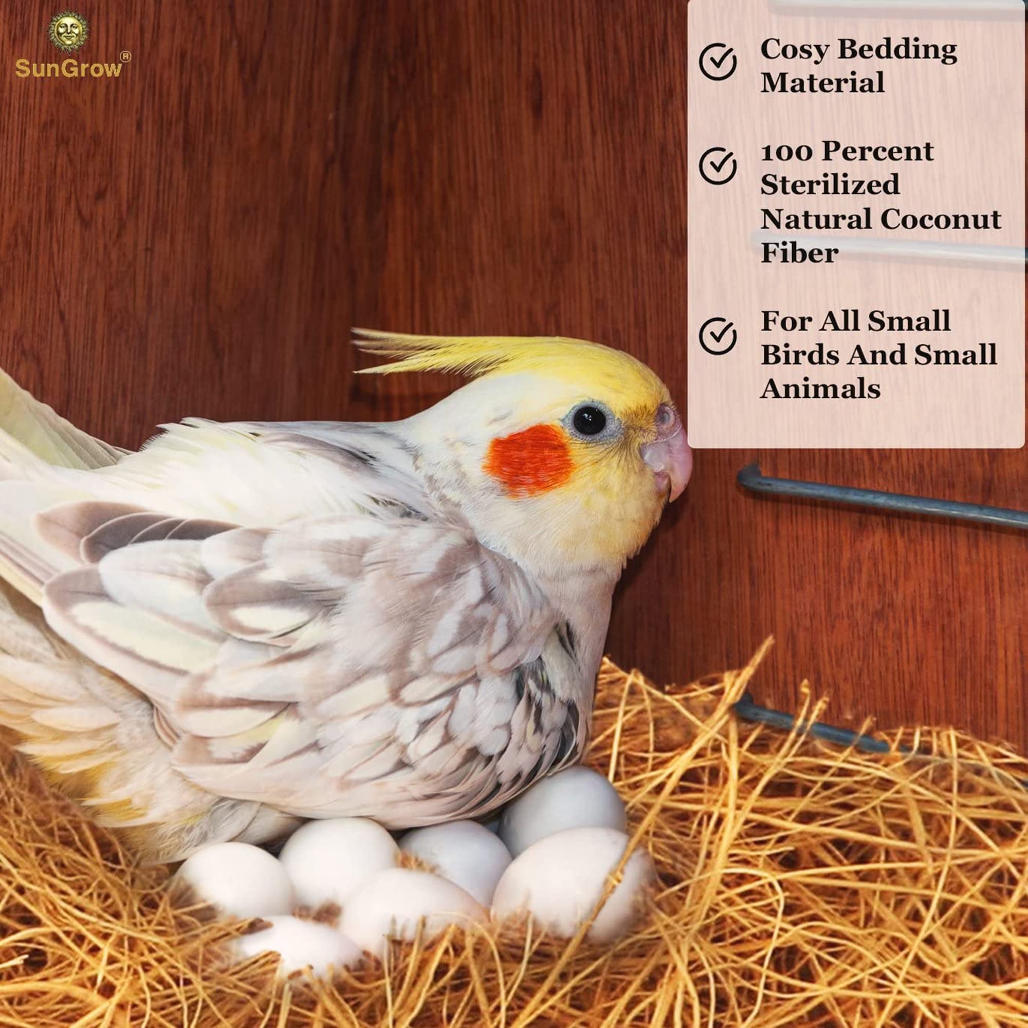 SunGrow fibre coco nid: texture naturelle pour construction de nid
