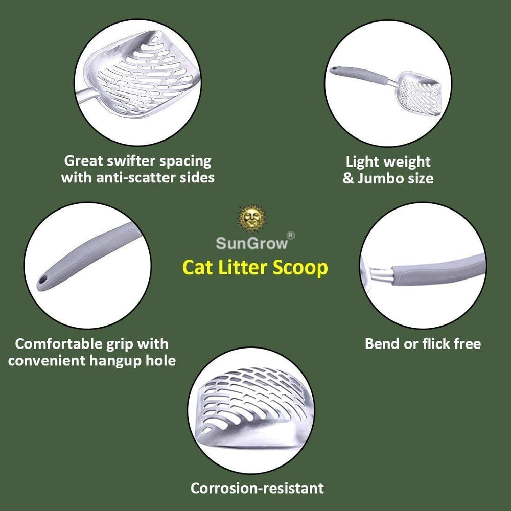 SunGrow pelle-litière-chat-aluminium-durable idéale pour une utilisation soutenue.