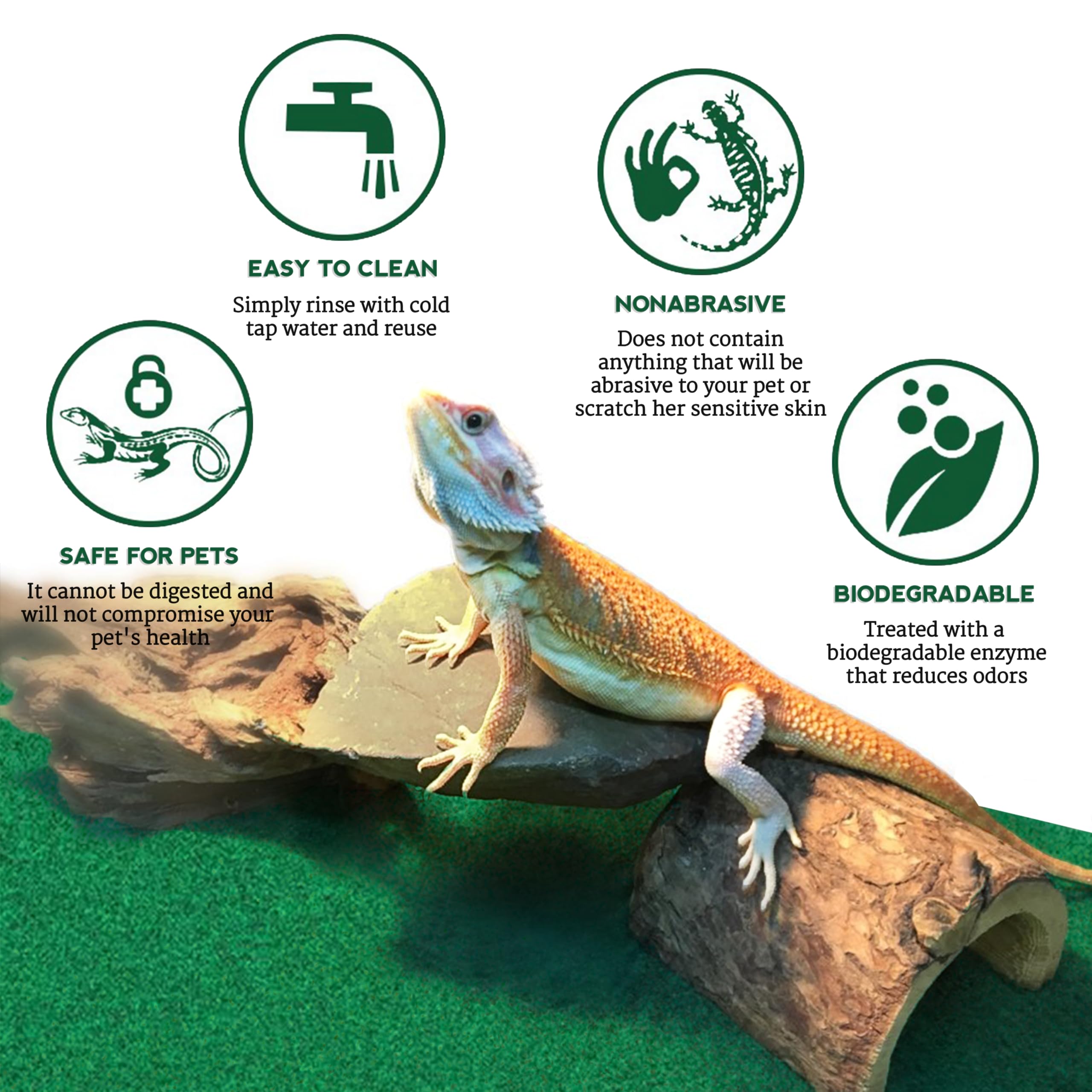 SunGrow Tapis terrarium douceur – confort des pattes des reptiles.
