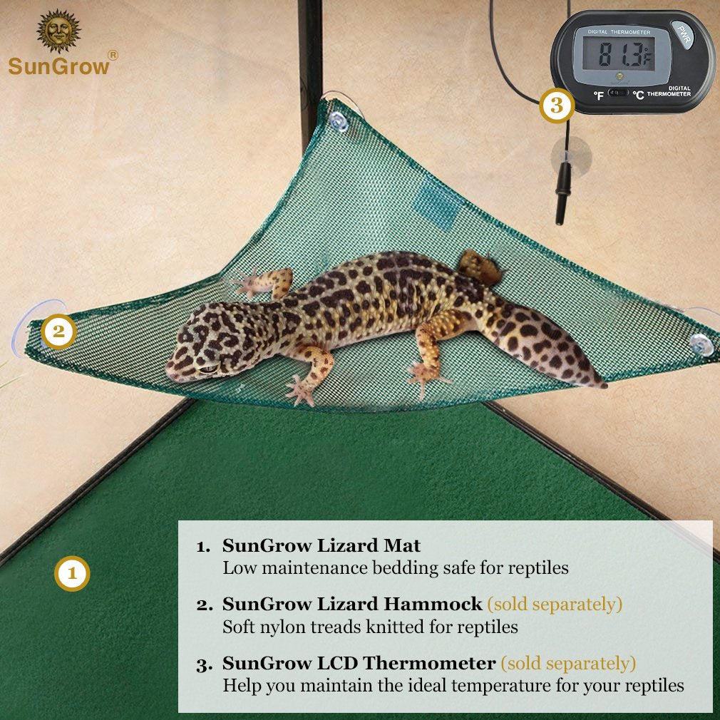 SunGrow Tapis terrarium lavable – réutilisable et durable.