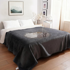 Sunheir couverture impermeable pour grand lit, face Sherpa chaude et réversible.