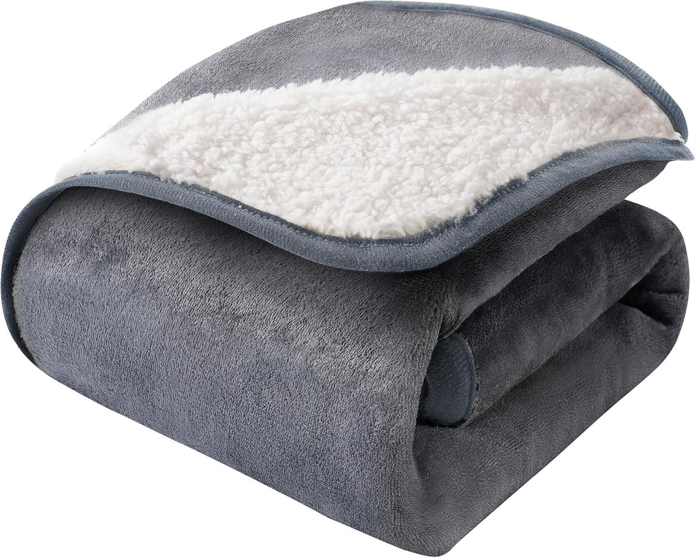 Sunheir: couverture imperméable sherpa recto-verso pour canapé et lit