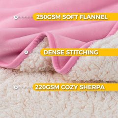 Sunheir douceur sherpa rose, face réversible pour confort.