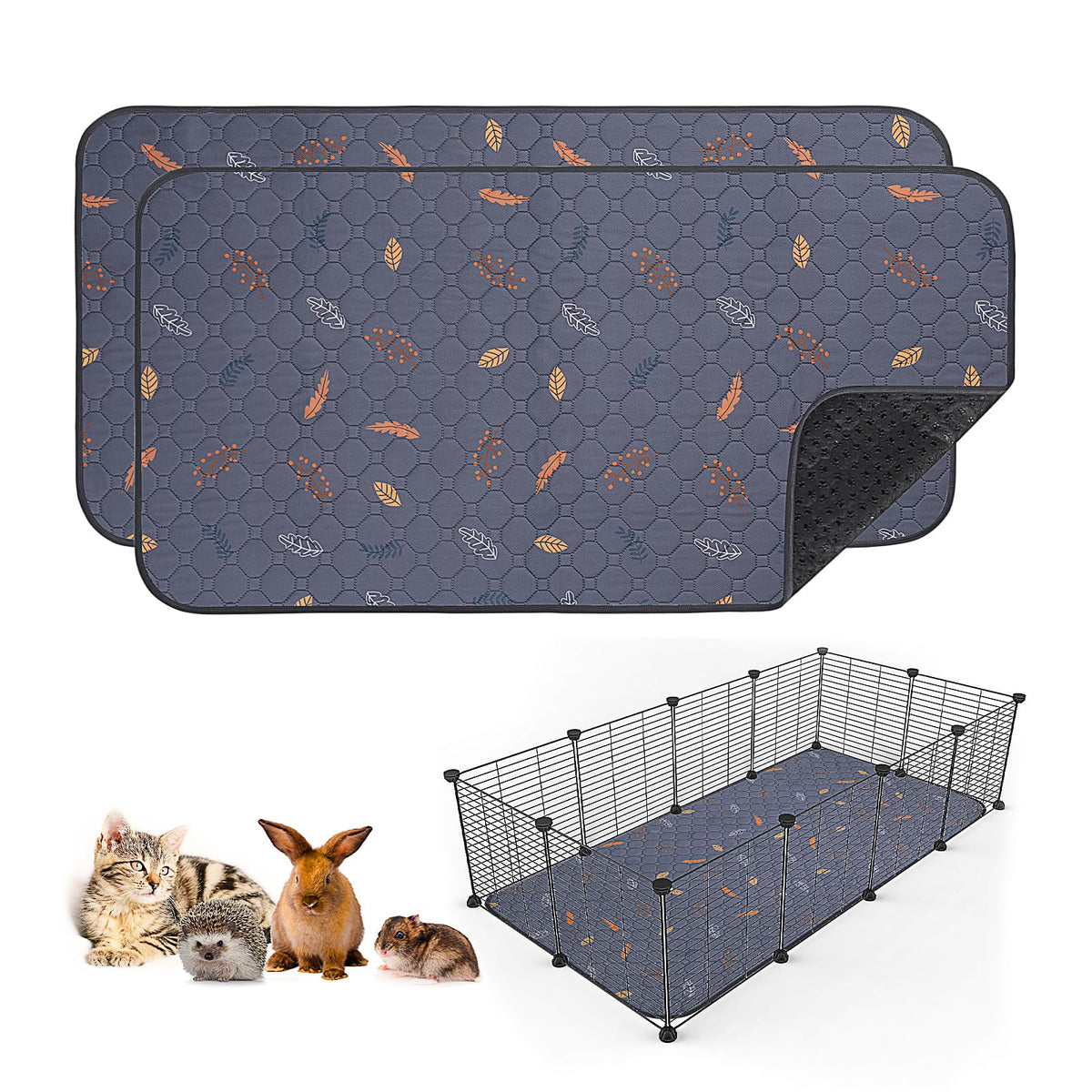 Sunheir tapis lavables pour cochon d'Inde – absorbant et réutilisable pour cage.