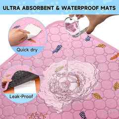 Sunheir tapis-pipi anti-glissant rose, sécurité renforcée sur sols et moquettes.