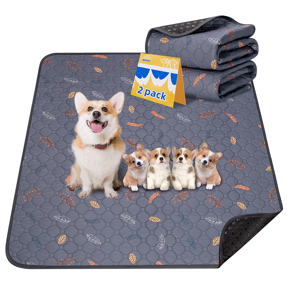 Sunheir tapis-pipi lavables, lot de 2, gris, 36x41 cm, pratique et réutilisable.
