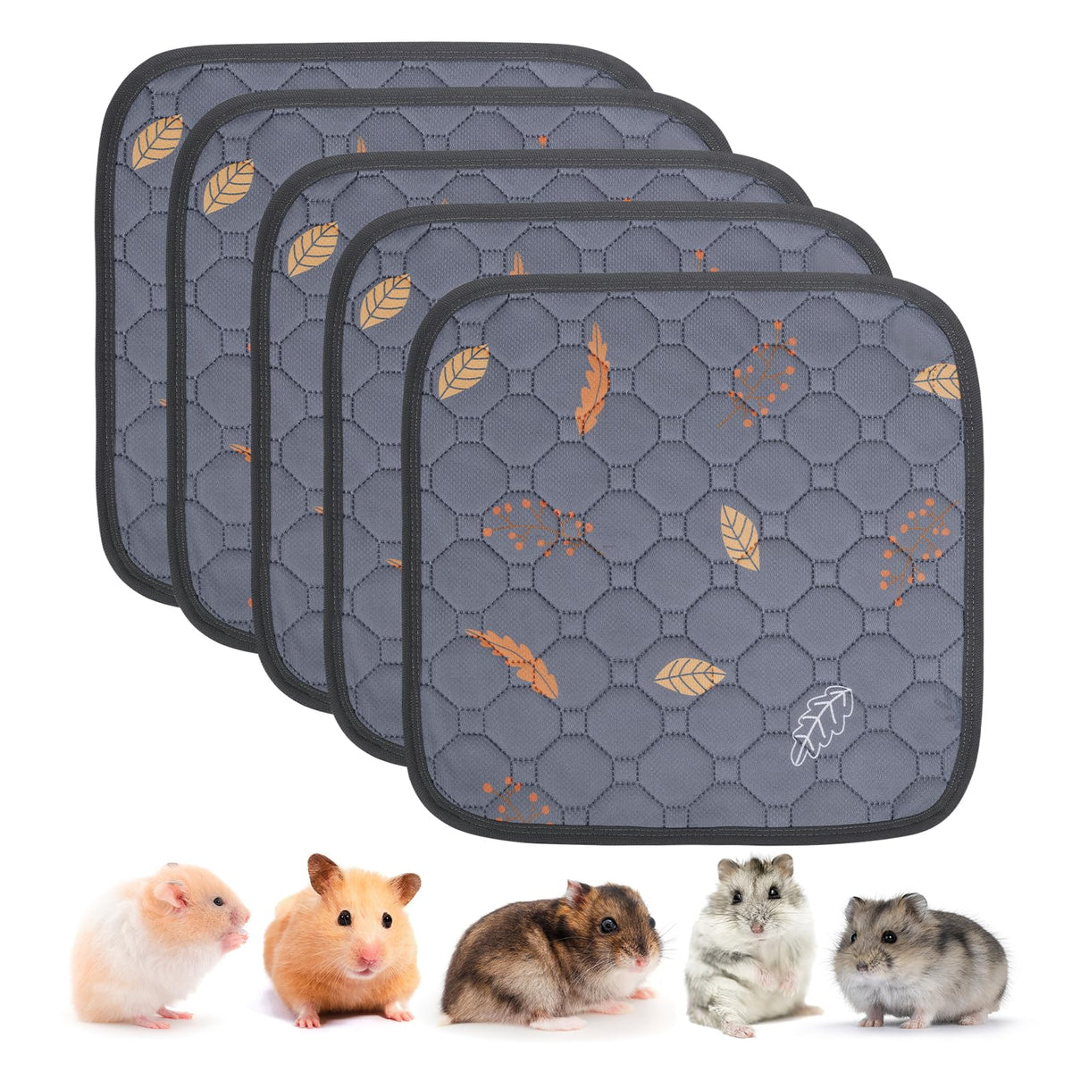 Sunheir Tapis Pipi lavable, motif Feuilles gris profond, apprentissage facilité.