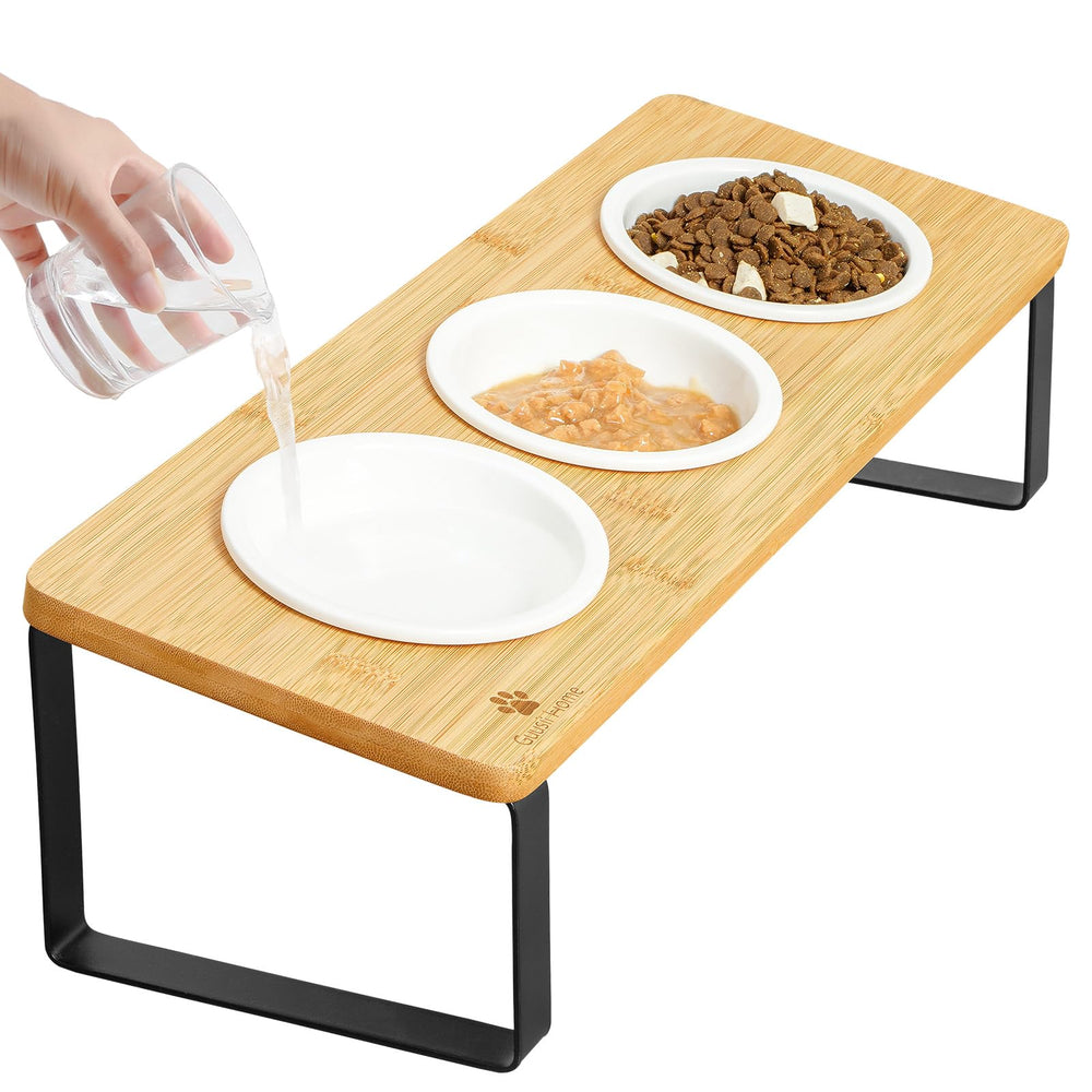 Sunhoo bols chat ceramiques eleves – ensemble de 3 pour repas plus propres