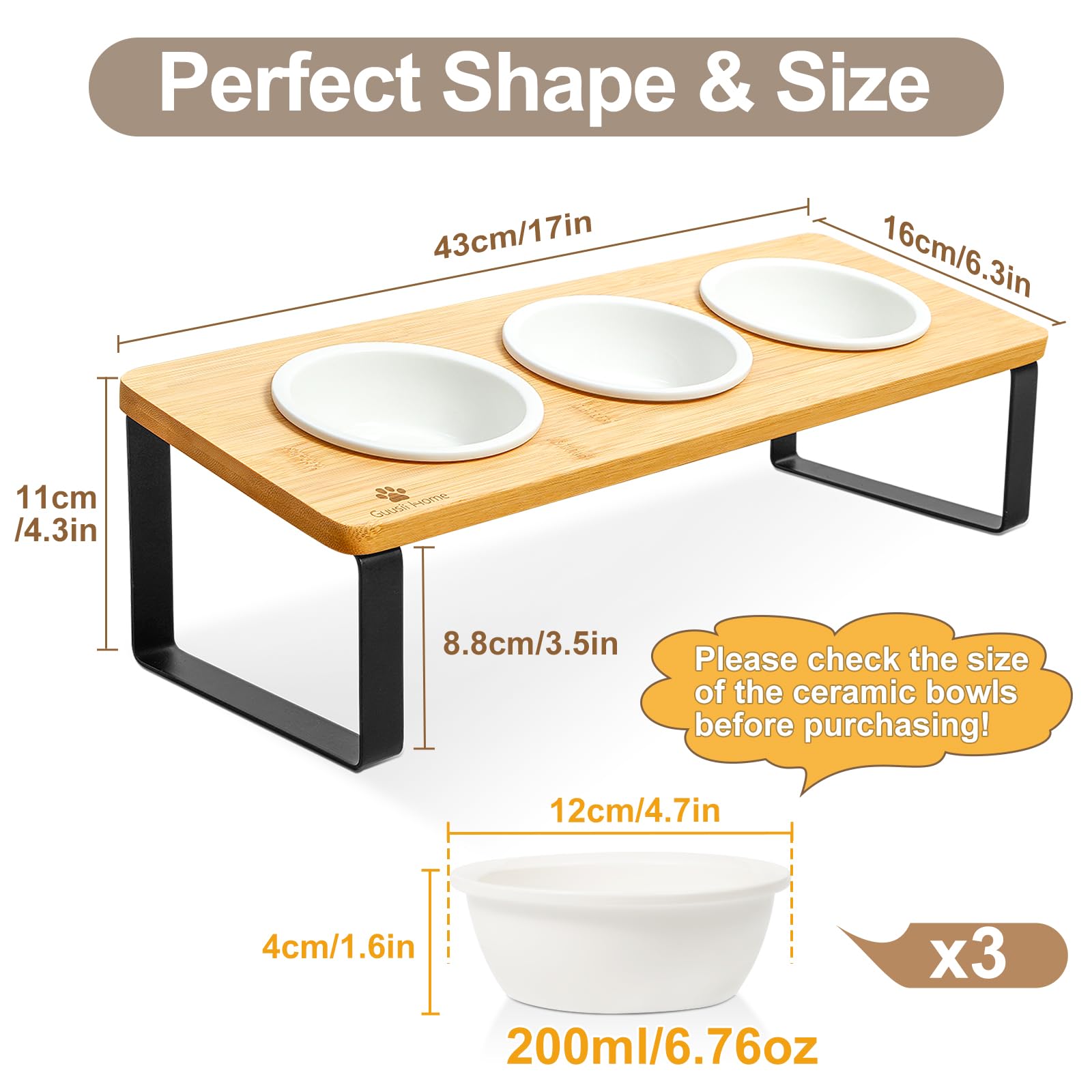 Sunhoo bol chat ceramique plat incline – confort de repas accru
