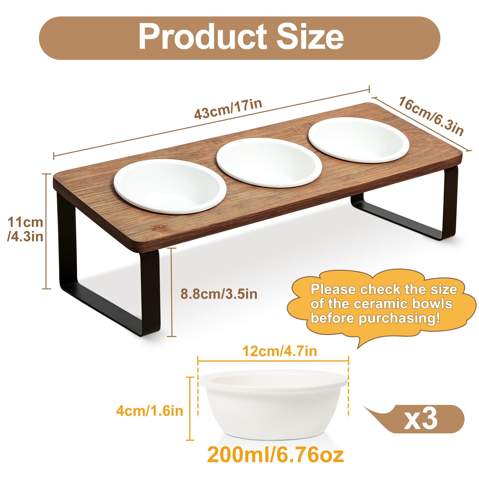 Sunhoo-support-bois-chat-eleve-incline: support en bois robuste pour assiettes inclinées et confort du chat.