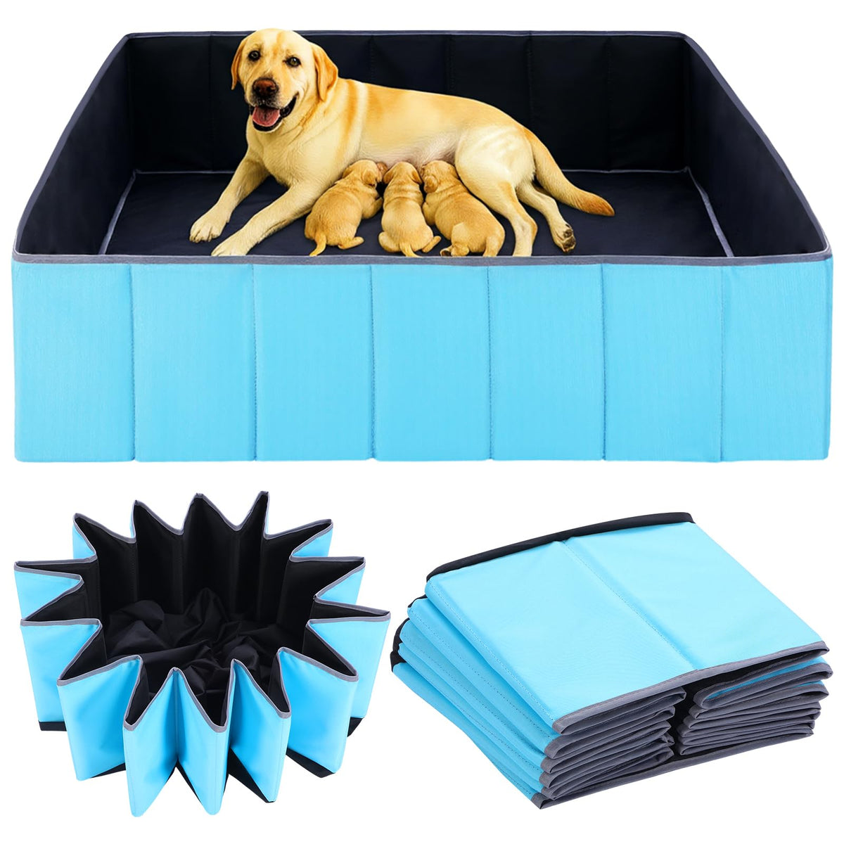 Sunnymove boîte de mise bas pour chien, espace pliable et sûr