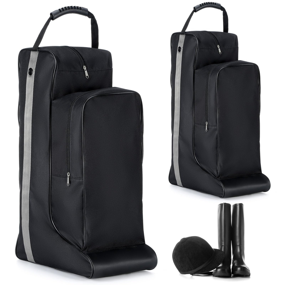 Sunnymove sac bottes équestres noir avec grand compartiment et protection
