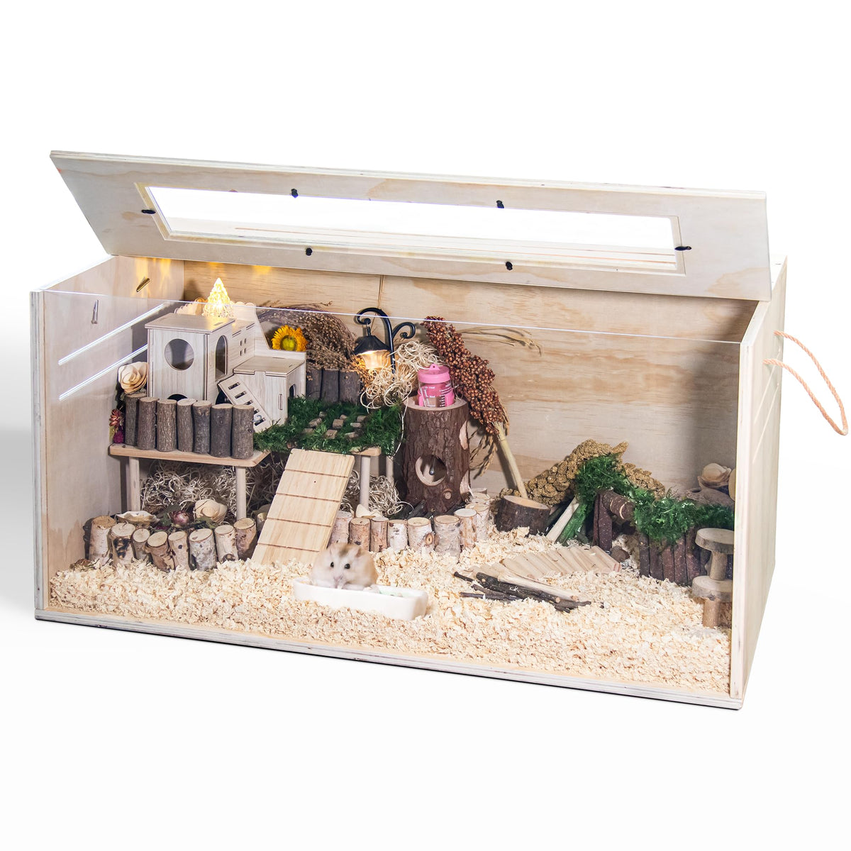 SUNRISELAND cage-hamster-bois-32-pouces, vue d'ensemble, espace généreux pour petits animaux
