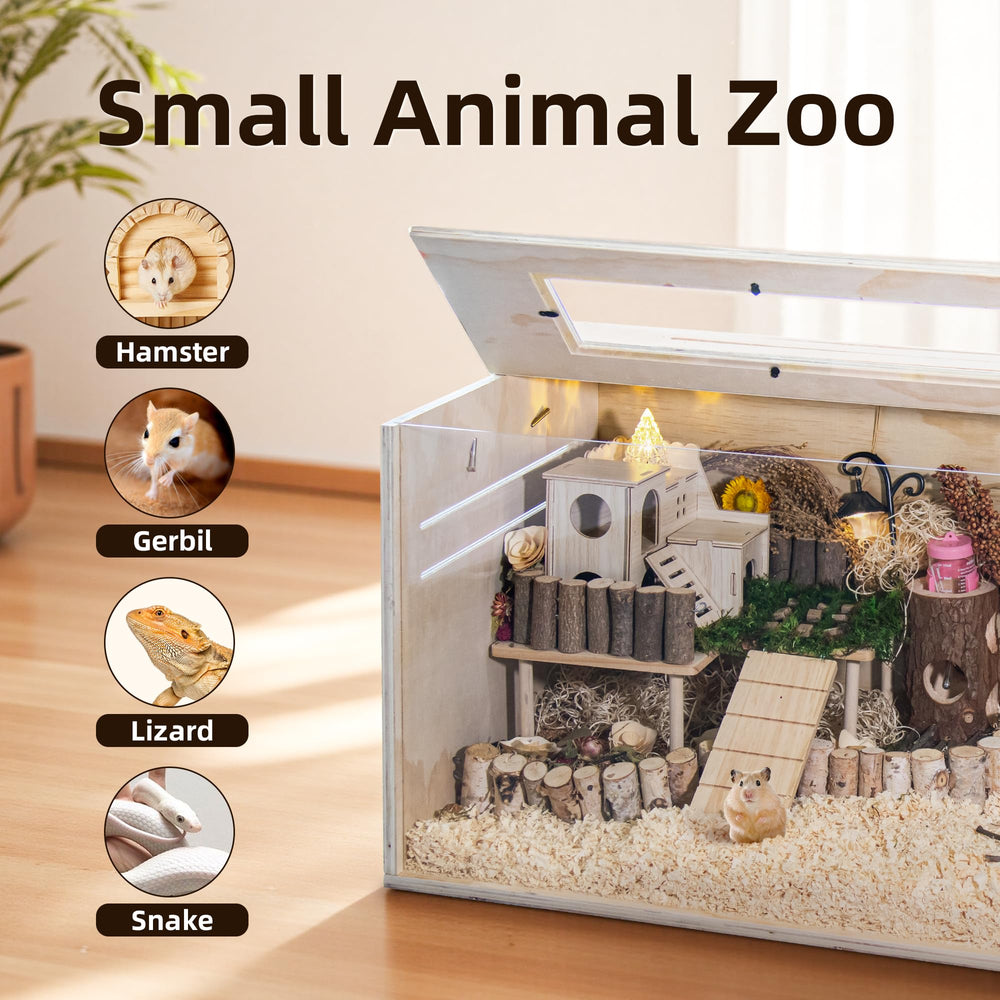 SUNRISELAND cage-hamster-bois-32-pouces, ouverture supérieure pratique