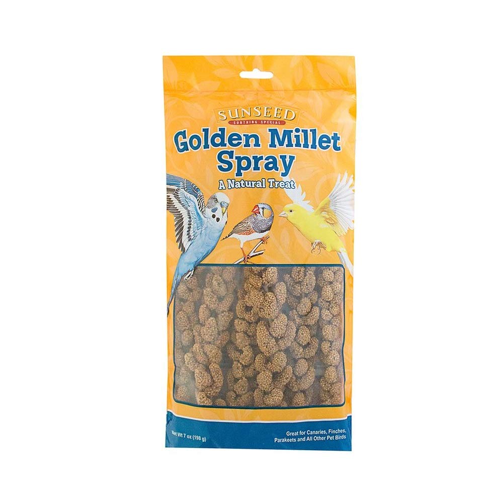 Friandise spray de millet Sunseed, idéale pour récompenser perruches, pinsons et canaris.