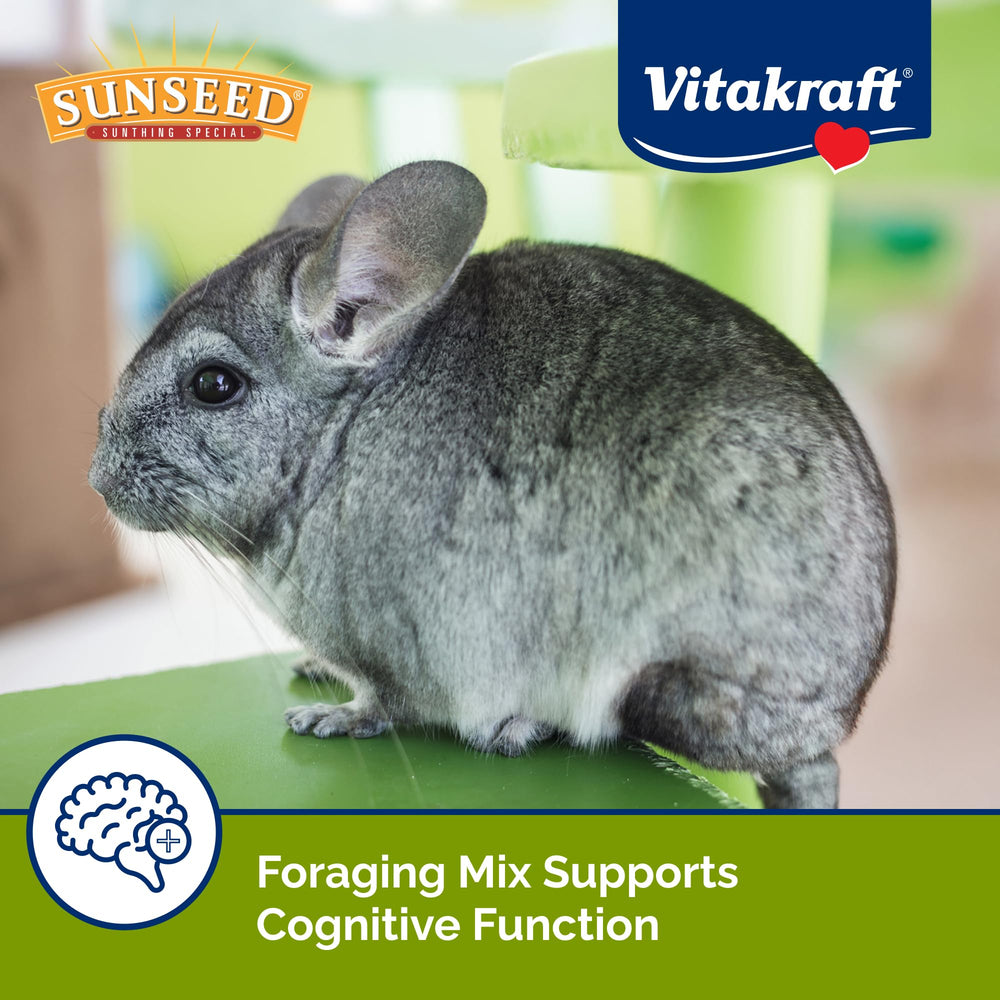 Sunseed Vita Prima chinchilla food textures-diverses propose stimulation sensorielle durable.