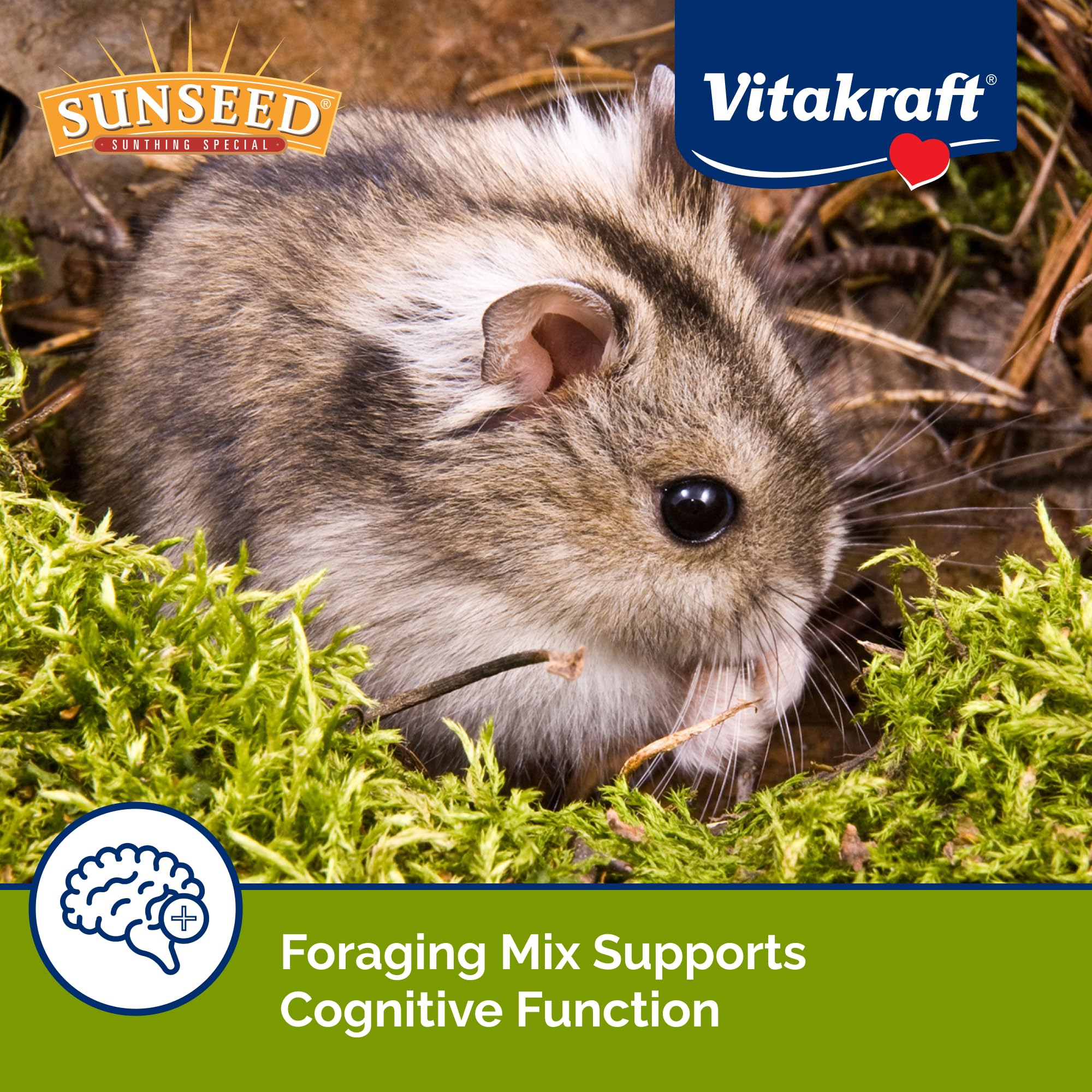 Sunseed Vita Prima omega-3 fibre naturelle, peut soutenir énergie et pelage doux.
