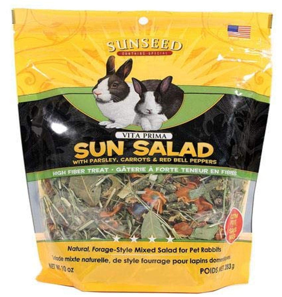Sunseed Vita Prima Sun Salad pour lapins, salade naturelle riche en fibres, stimule l'alimentation.