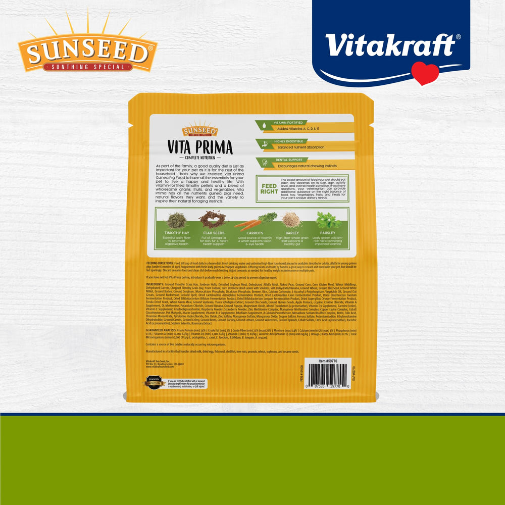 Sunseed Vita Prima textures naturelles favorisant le rongement et l exploration.