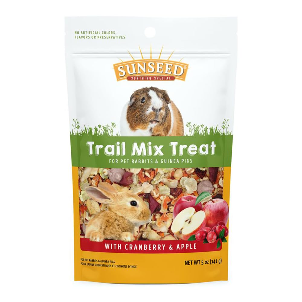 Sunseed Vita Prima Trail, friandise croquante pour lapins et cochons d'Inde, plaisir et stimulation.